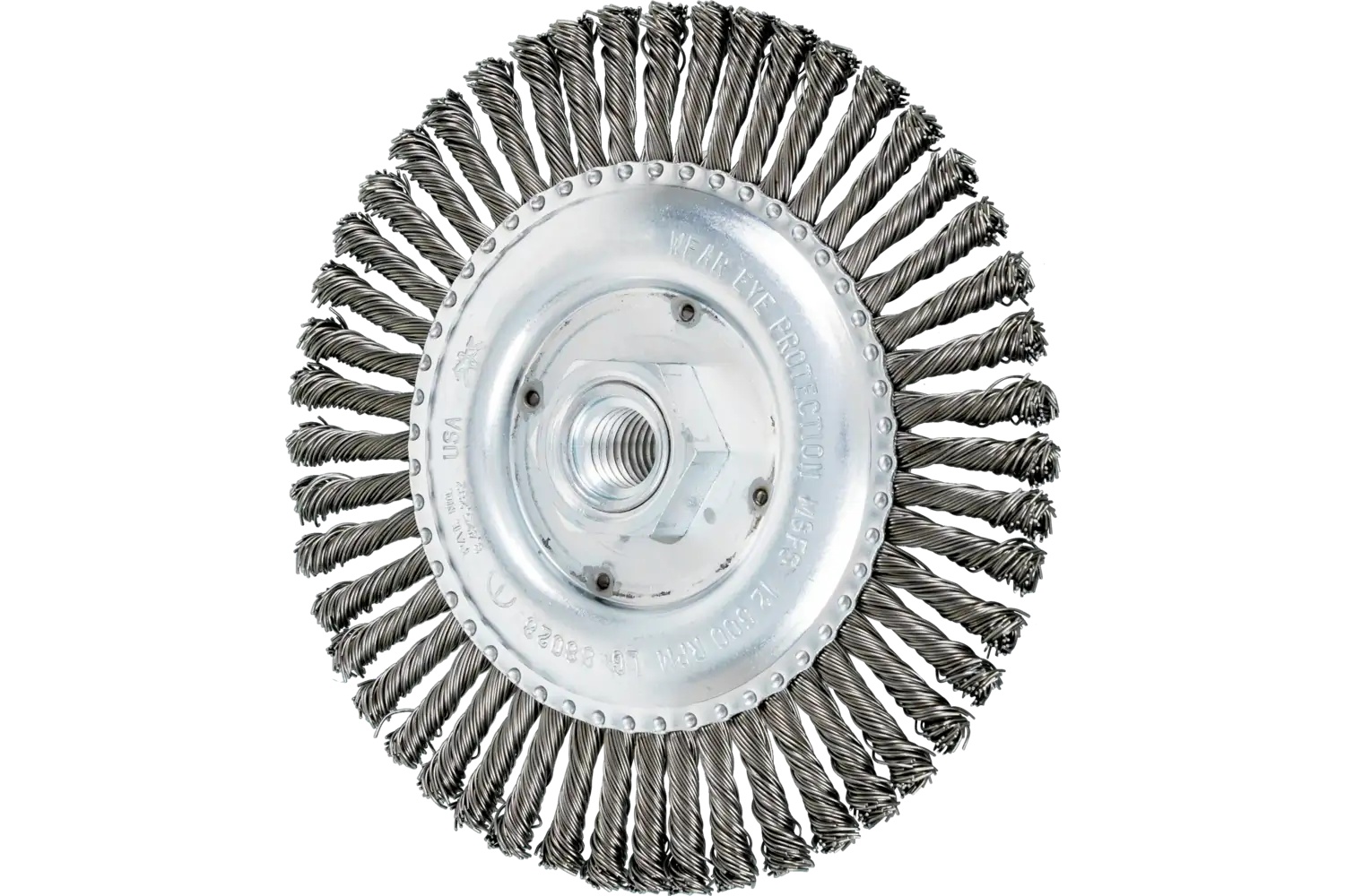 Picture of Pferd Twin Nut Stringer Bead Wheel Brush 6" Dia .020 Carbon Steel 5/8-11" Thread